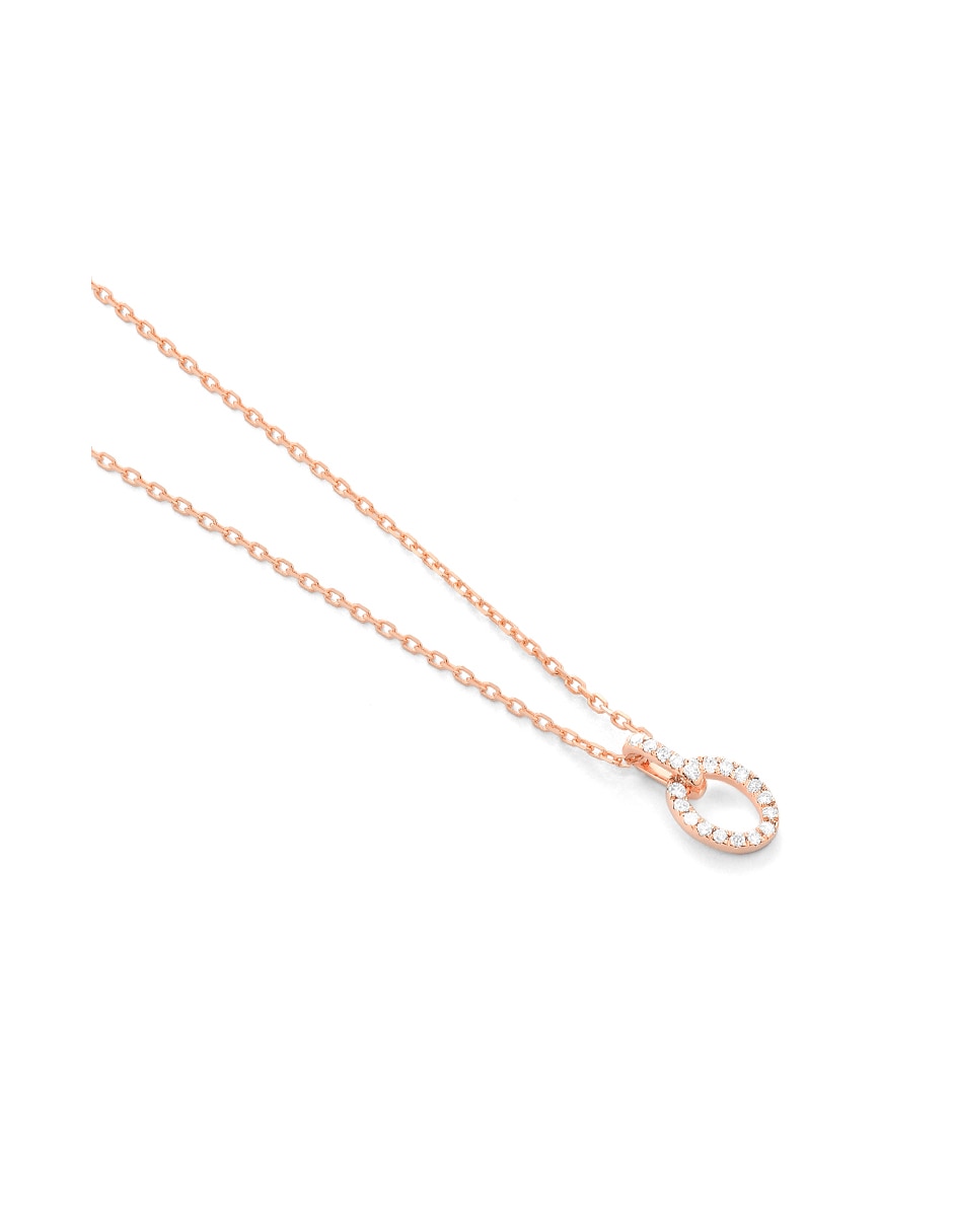 Colgante Y Dije ovalado smart de oro rosa 14 K 2