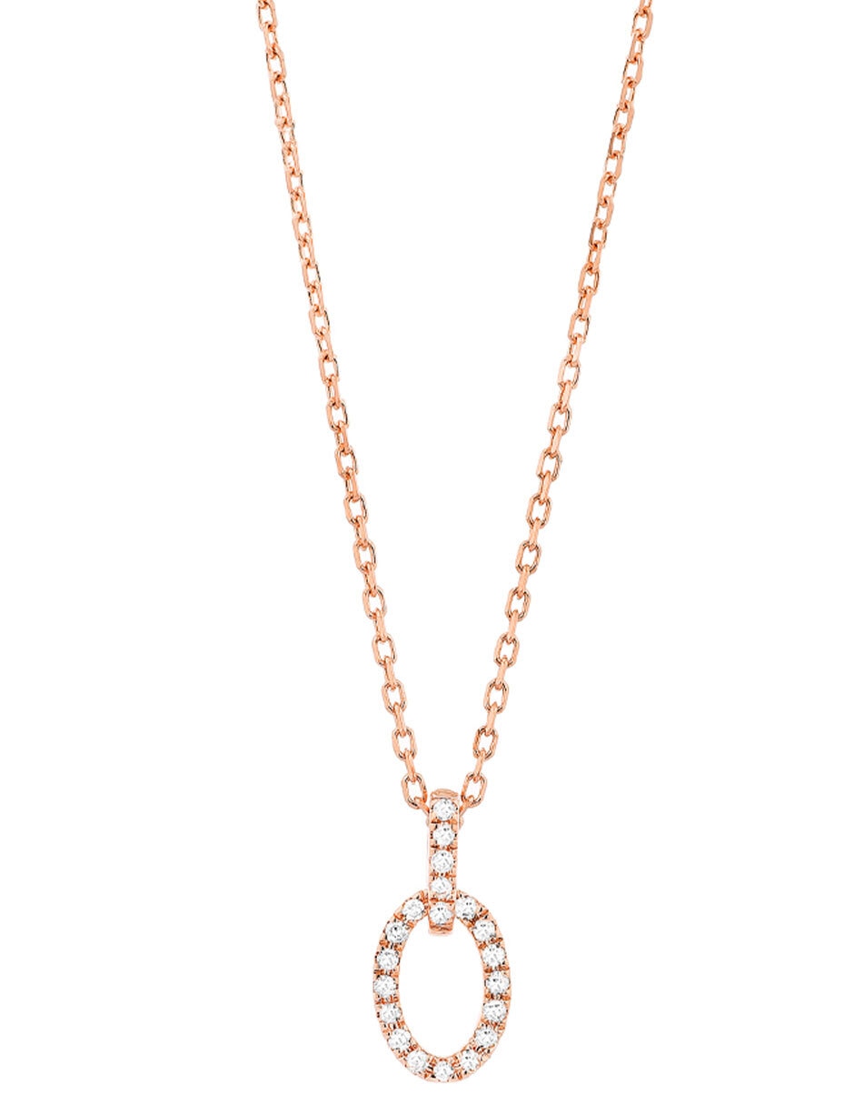 Colgante Y Dije ovalado smart de oro rosa 14 K 3