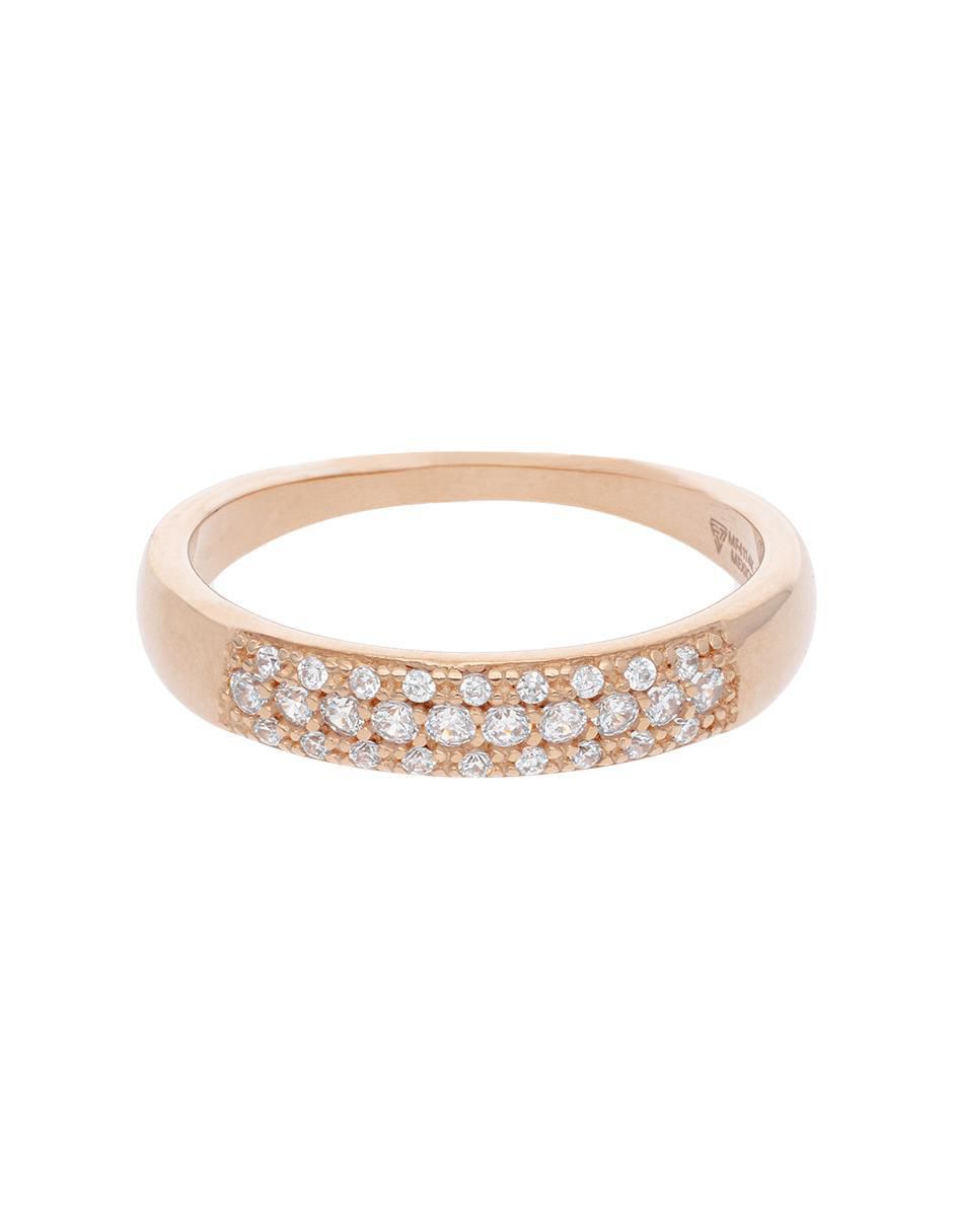 Anillo 14 k de oro rosa zirconia brillante Anillo 14 k de oro rosa zirconia brillante