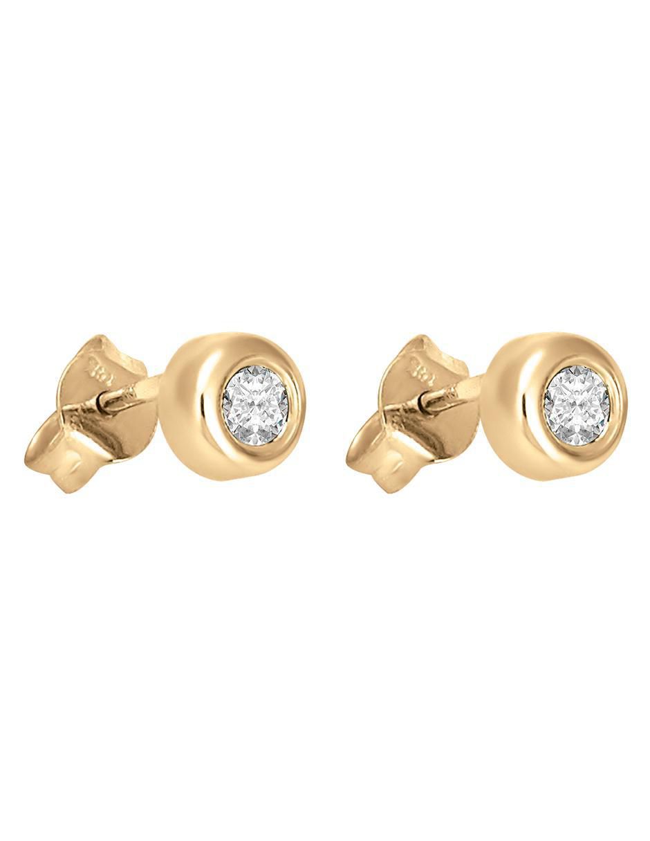 Broqueles circulares Ventus de oro amarillo con acabado brillante diamante 2