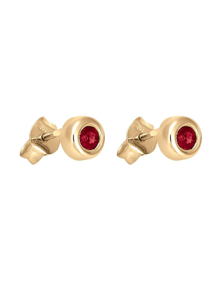 Broqueles circulares Ventus de oro amarillo con acabado brillante rubí 2
