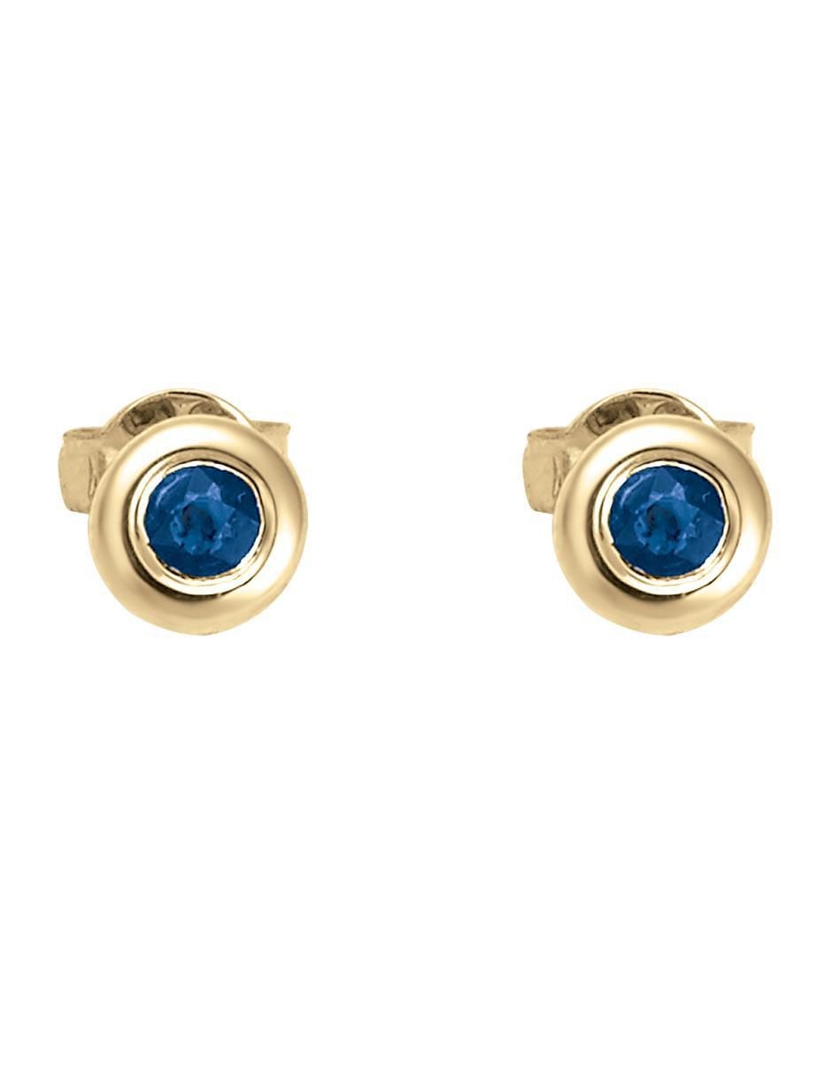 Broqueles circulares Ventus de oro amarillo con acabado brillante zafiro Broqueles circulares Ventus de oro amarillo con acabado brillante zafiro
