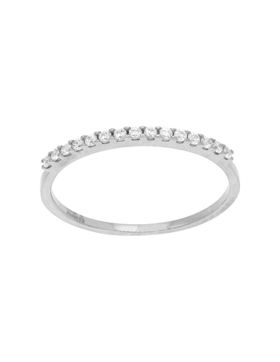 Anillo 14 k de oro blanco zirconia brillante 2