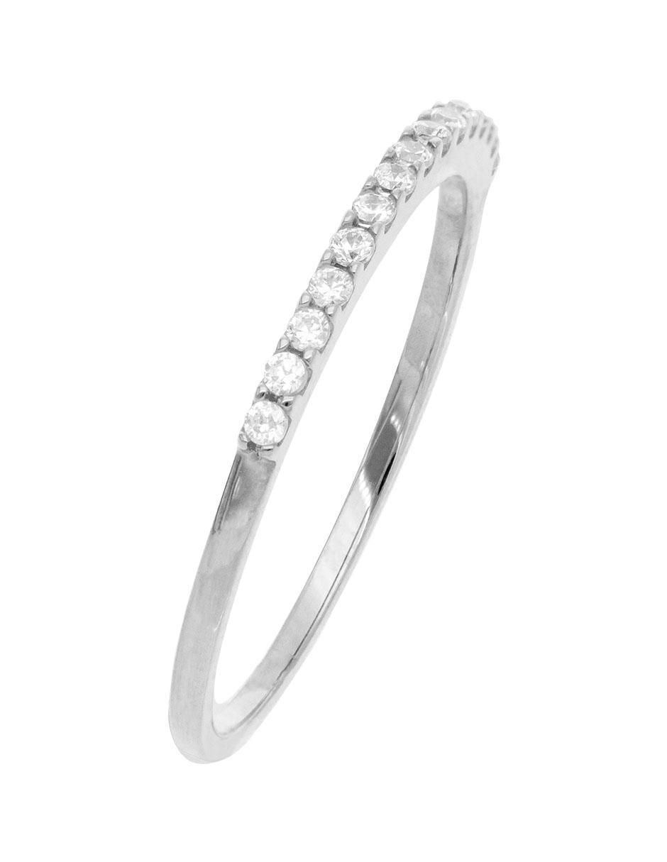 Anillo 14 k de oro blanco zirconia brillante 3