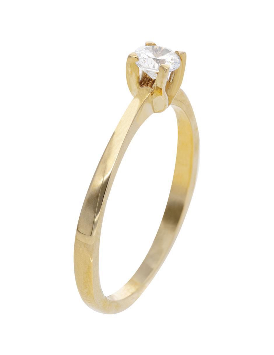 Anillo "de (si aplica)" redondo fonelli sin familia sin temática 14 k "de" oro amarillo zirconia