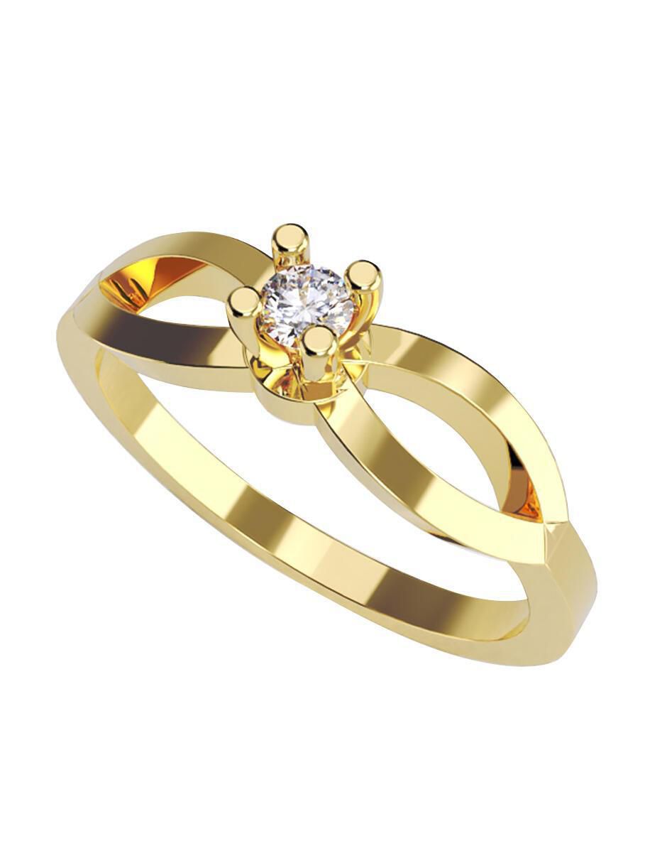 Solitario de oro amarillo 14 k diamante