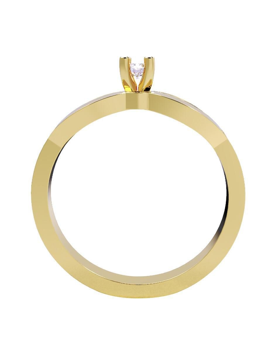 Solitario de oro amarillo 14 k diamante 4