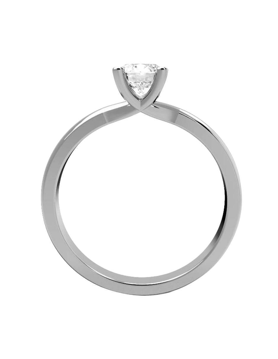 Solitario de oro blanco 14 k diamante 4
