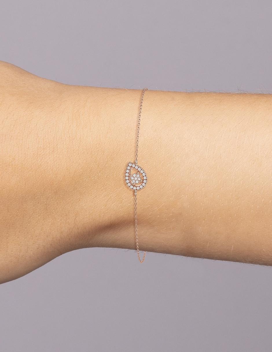 Pulsera de oro rosa 14 K Smart con acabado brillante 3