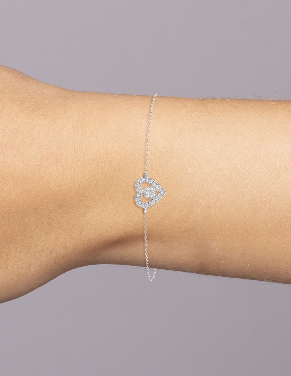 Pulsera de oro blanco 14 K Smart con acabado brillante 3