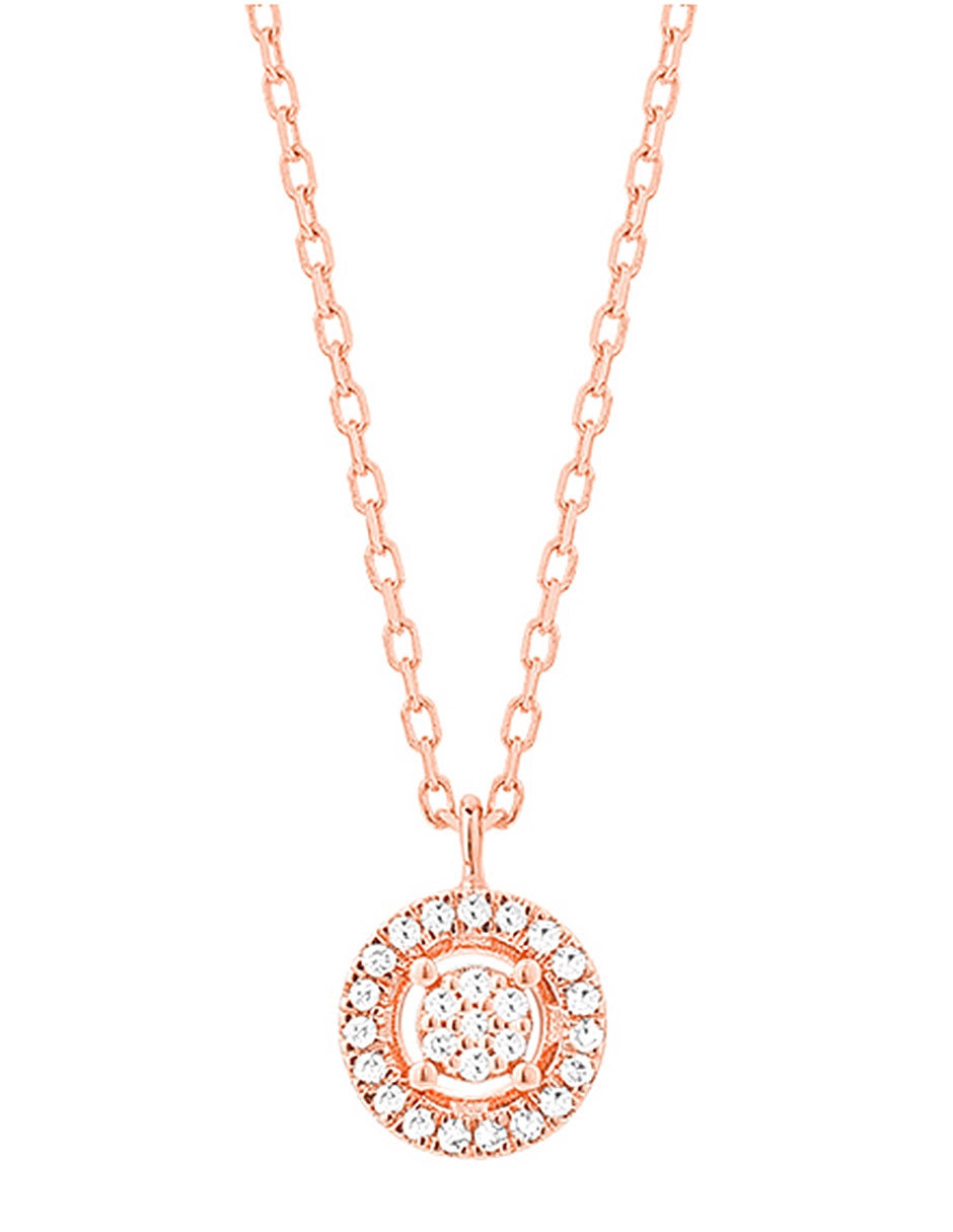 Colgante Y Dije circular smart de oro rosa 14 K