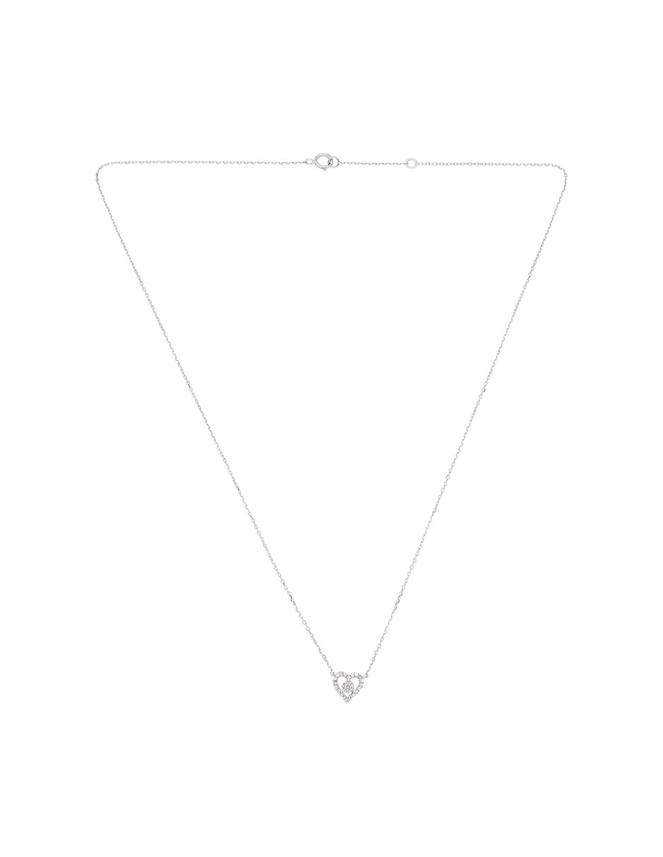 Colgante y dije de corazón de oro blanco 14 K 2