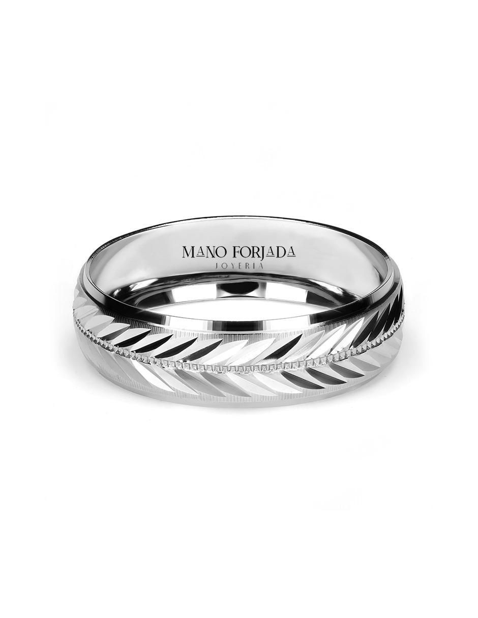 Argolla de oro blanco 14 k