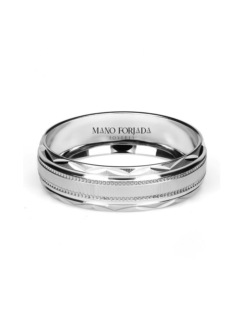 Argolla de oro blanco 14 k