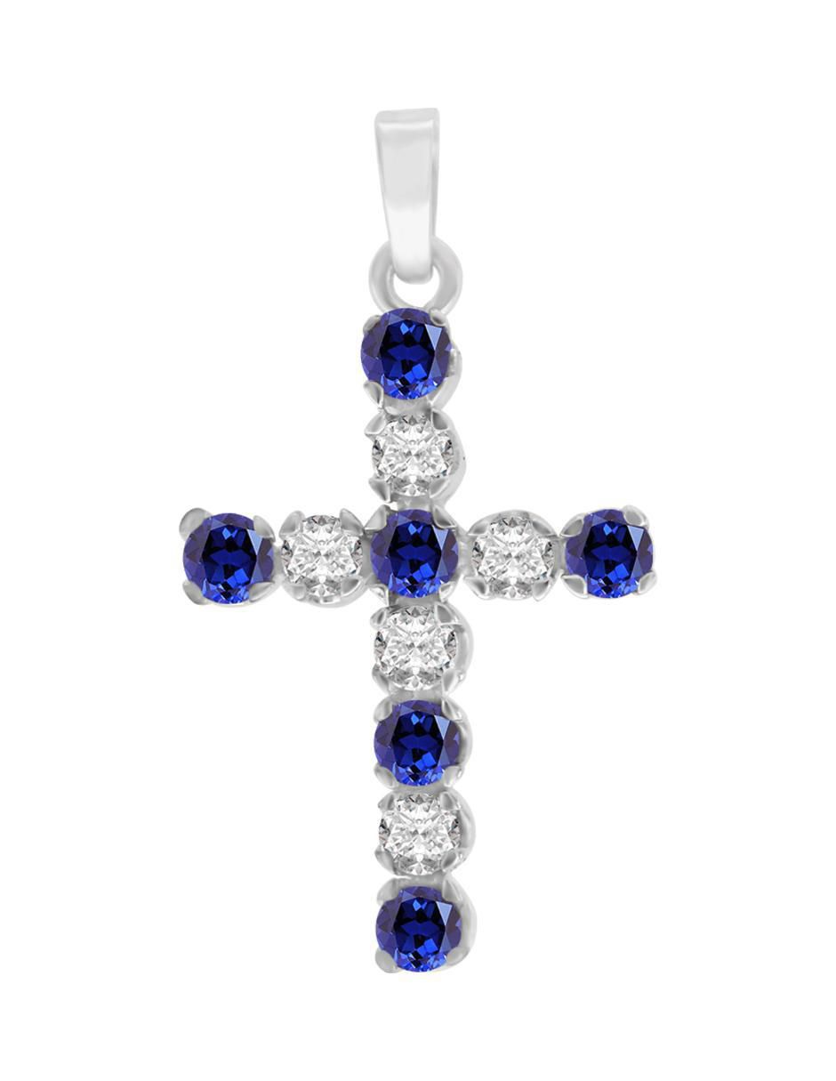 Dije de cruz celestial de oro blanco 14 K