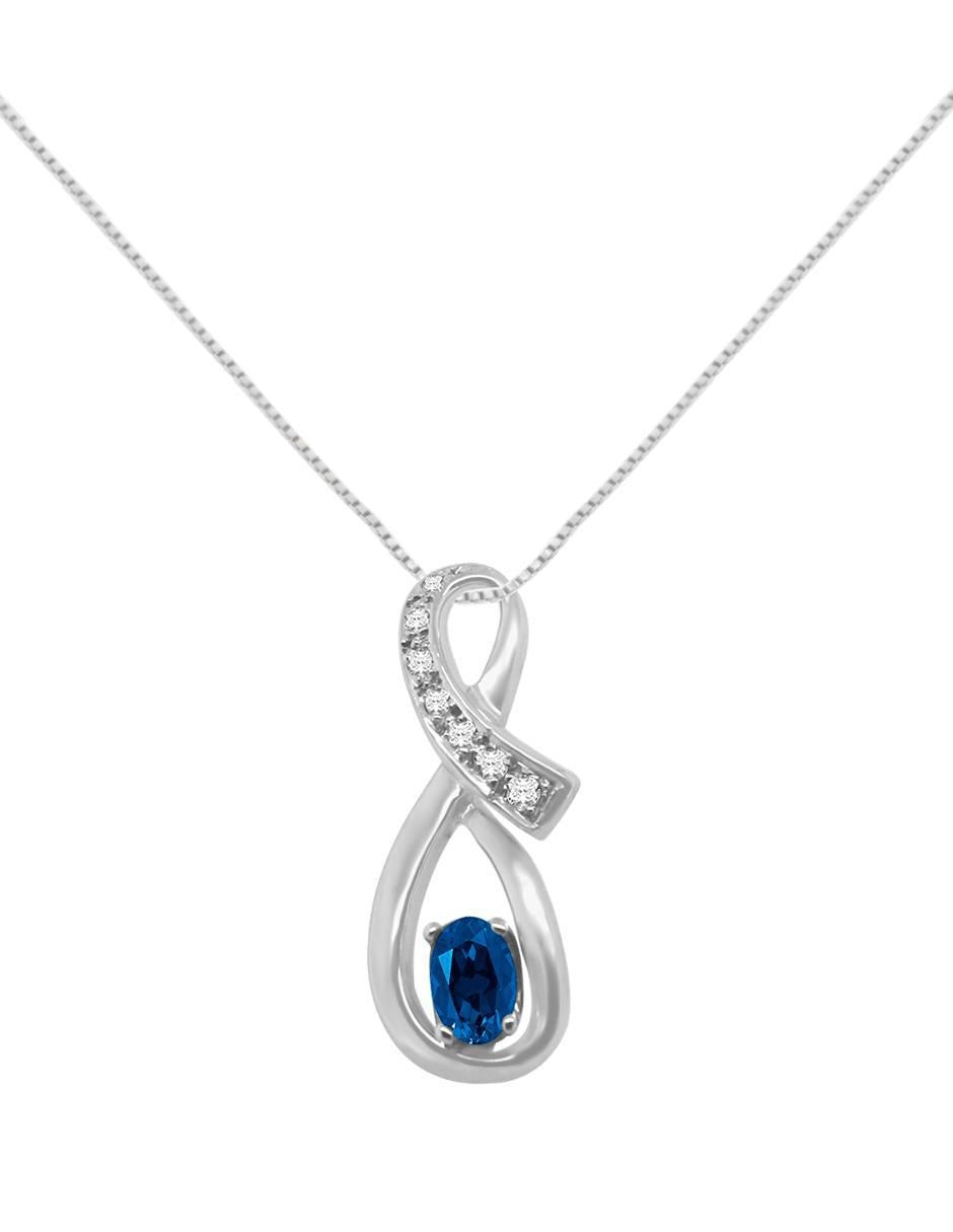 Colgante Y Dije ovalada rosi de oro blanco 14 K