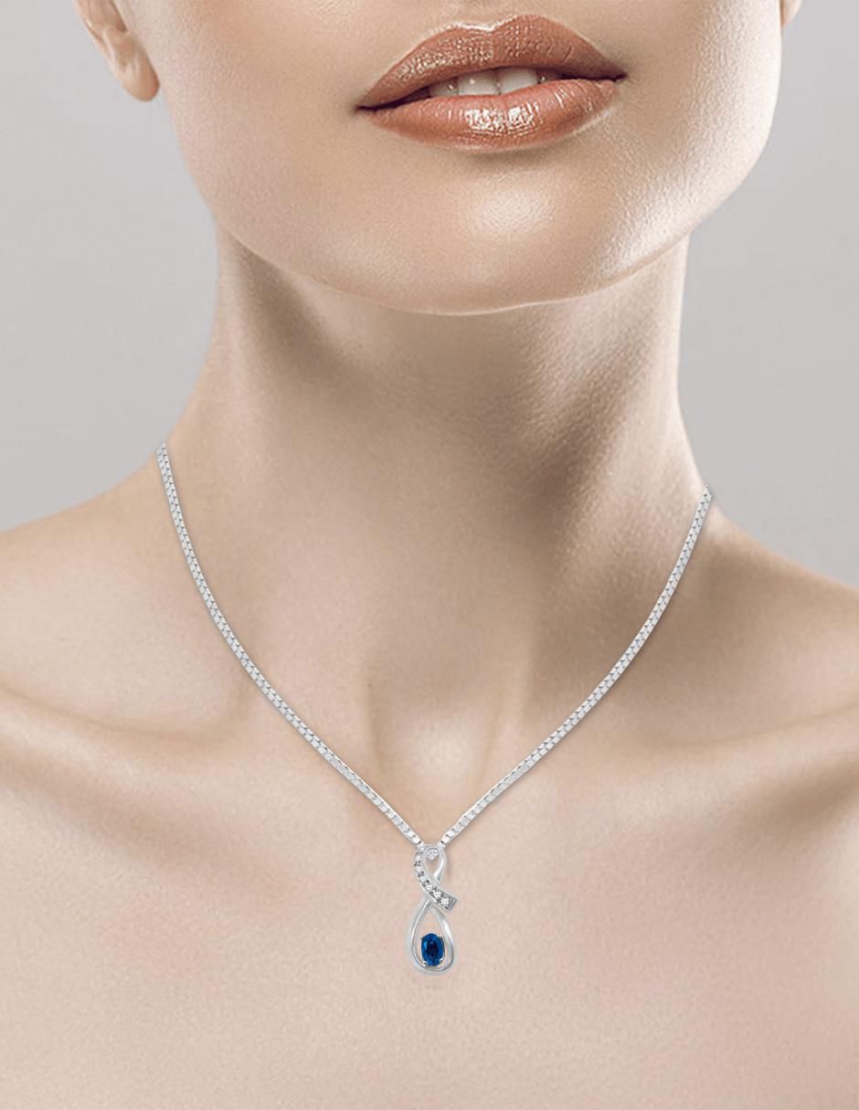 Colgante Y Dije ovalada rosi de oro blanco 14 K 2