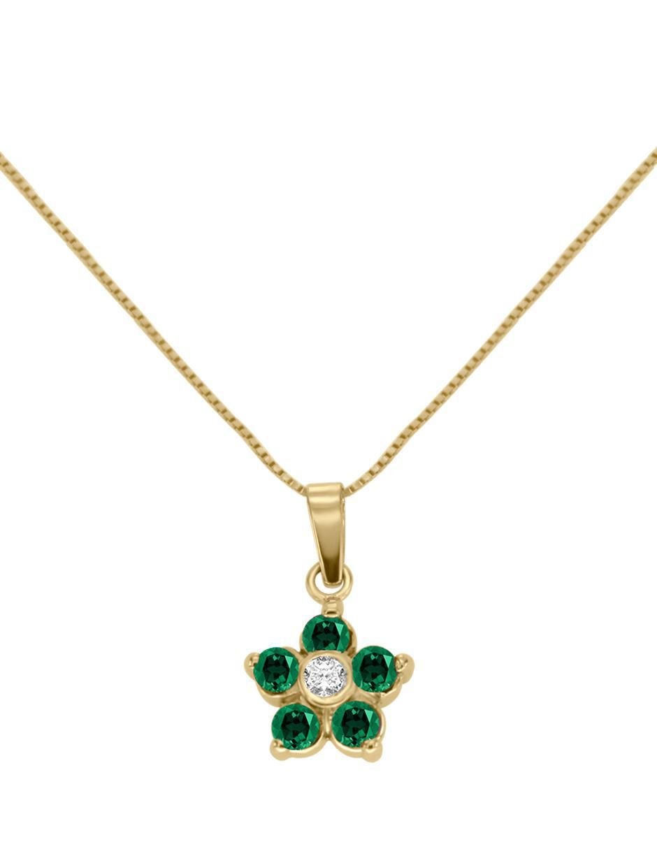 Colgante Y Dije de flor camelia de oro amarillo 14 K