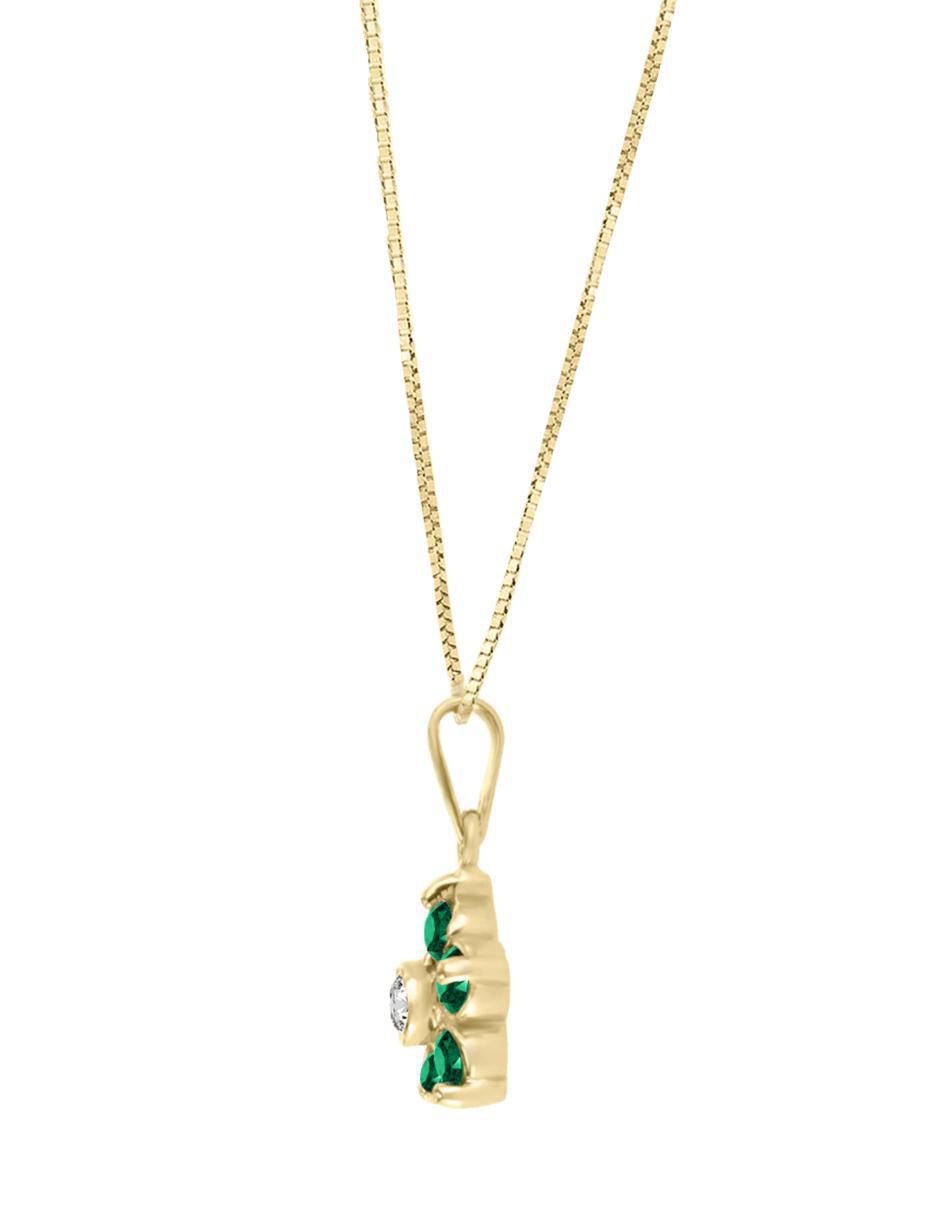 Colgante Y Dije de flor camelia de oro amarillo 14 K 2