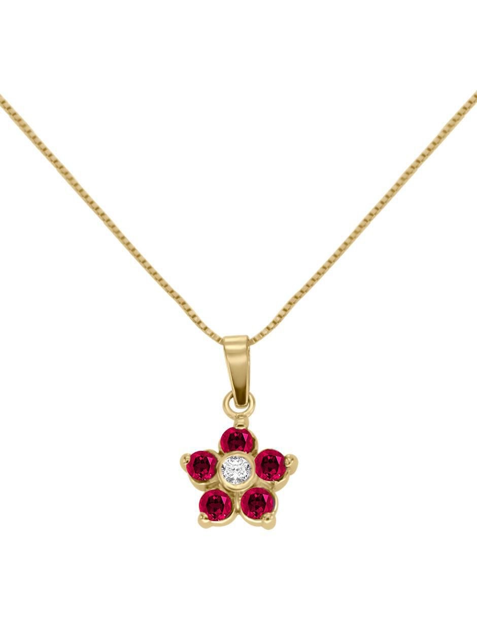 Colgante Y Dije de flor camelia de oro amarillo 14 K