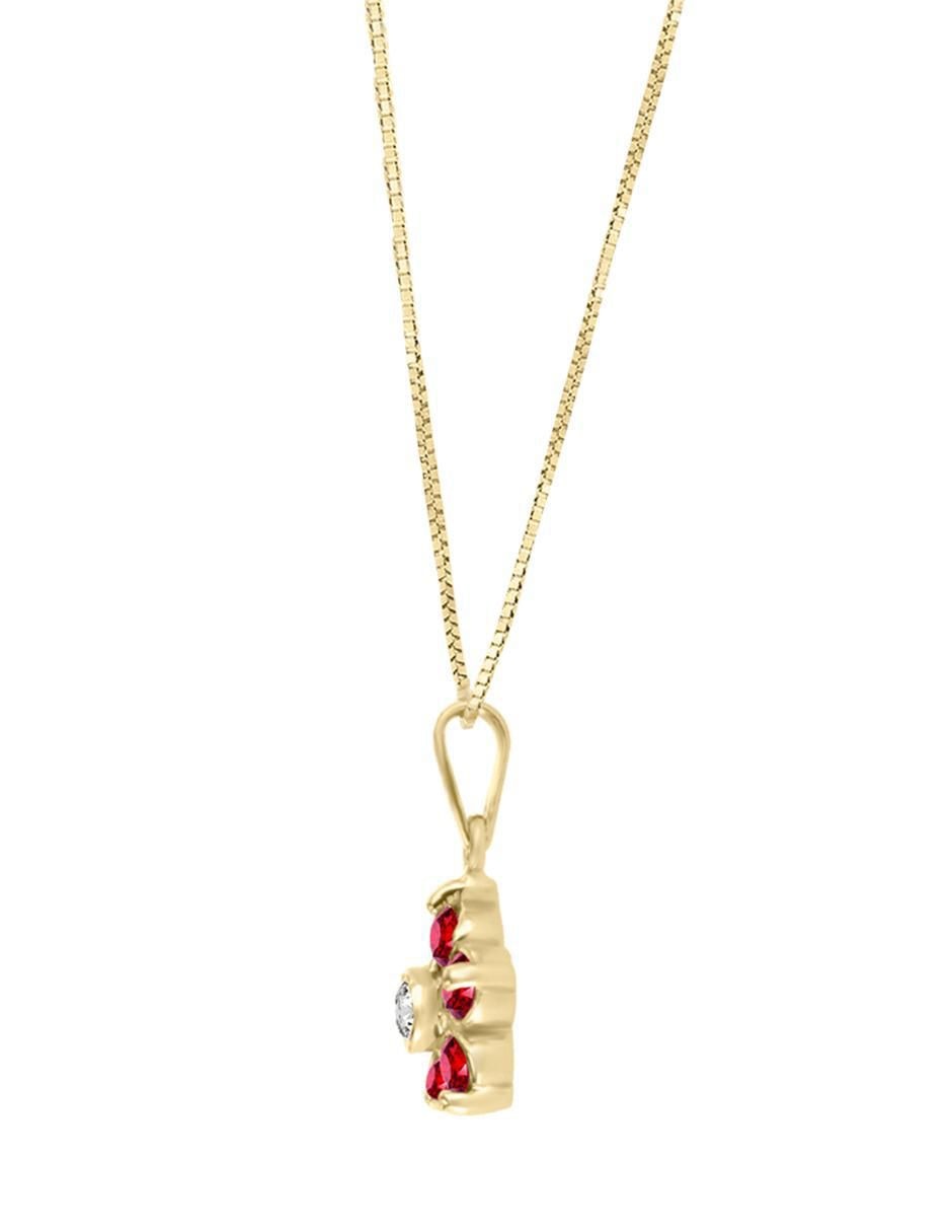 Colgante Y Dije de flor camelia de oro amarillo 14 K 2