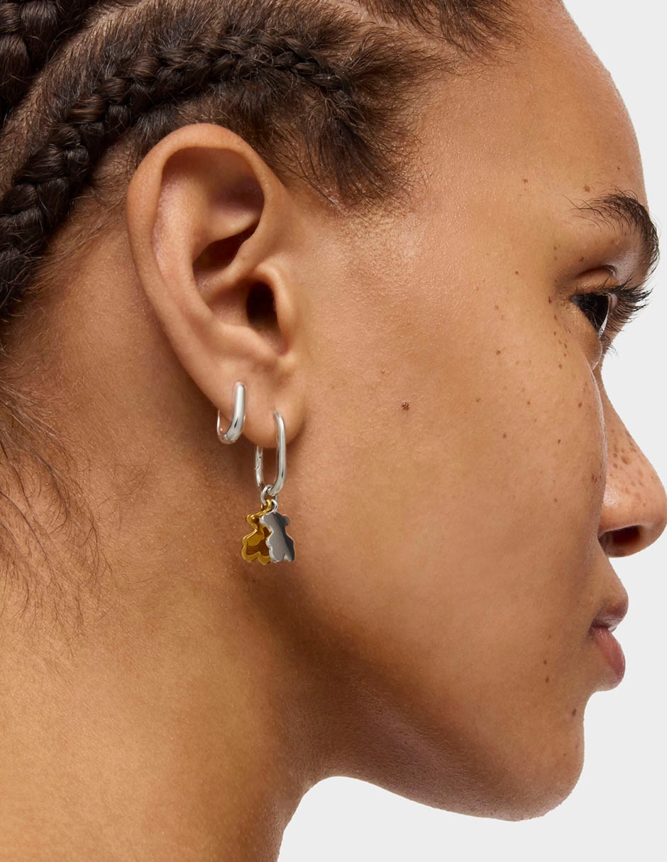 Aretes de aro Sweet Dolls de plata P 925 con acabado baño de oro 5