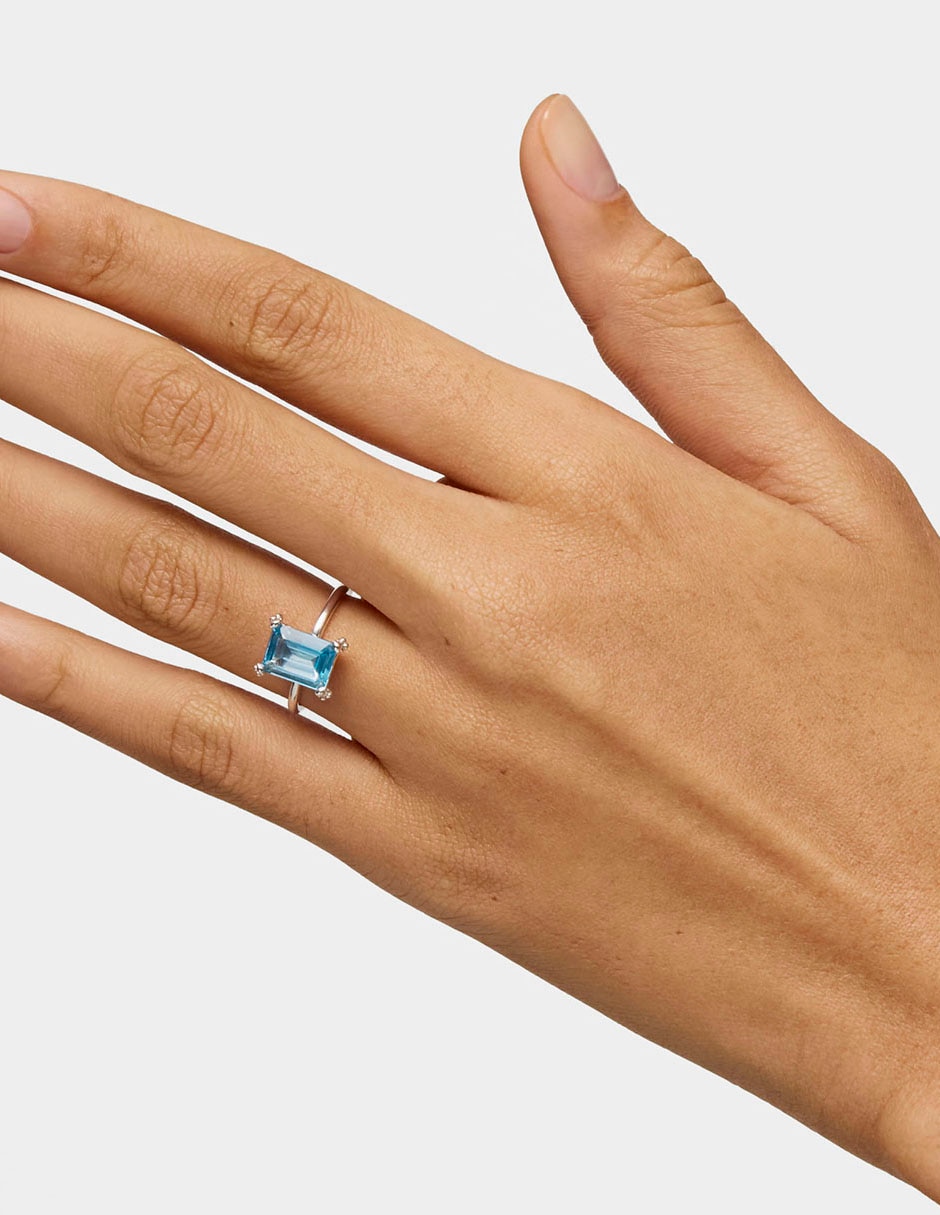 Anillo rectangular Color Pills P 925 de plata topacio brillante 6