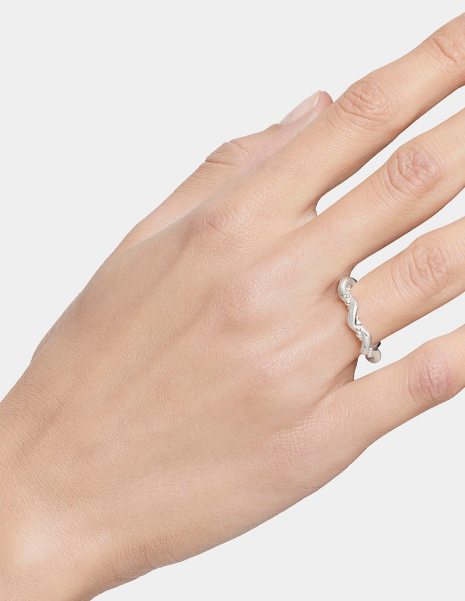 Anillo de estrella Twisted de plata brillante 6