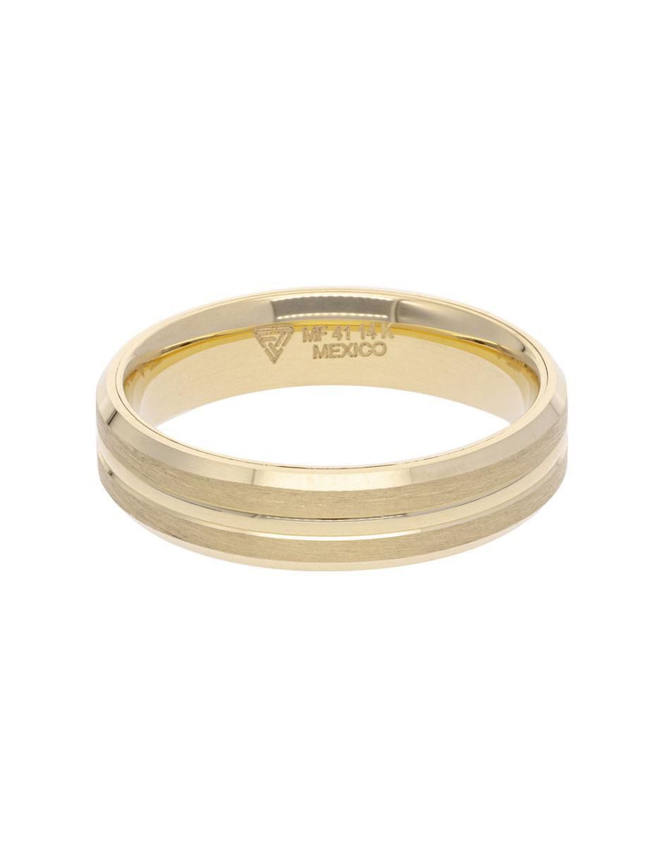 Anillo 14 k de oro brillante