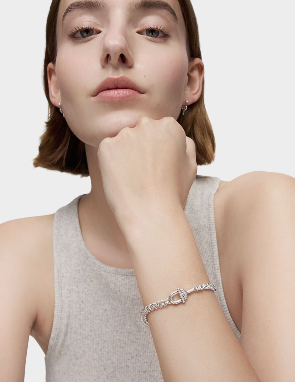 Pulsera de plata P 925 Manifiesto con acabado liso 4