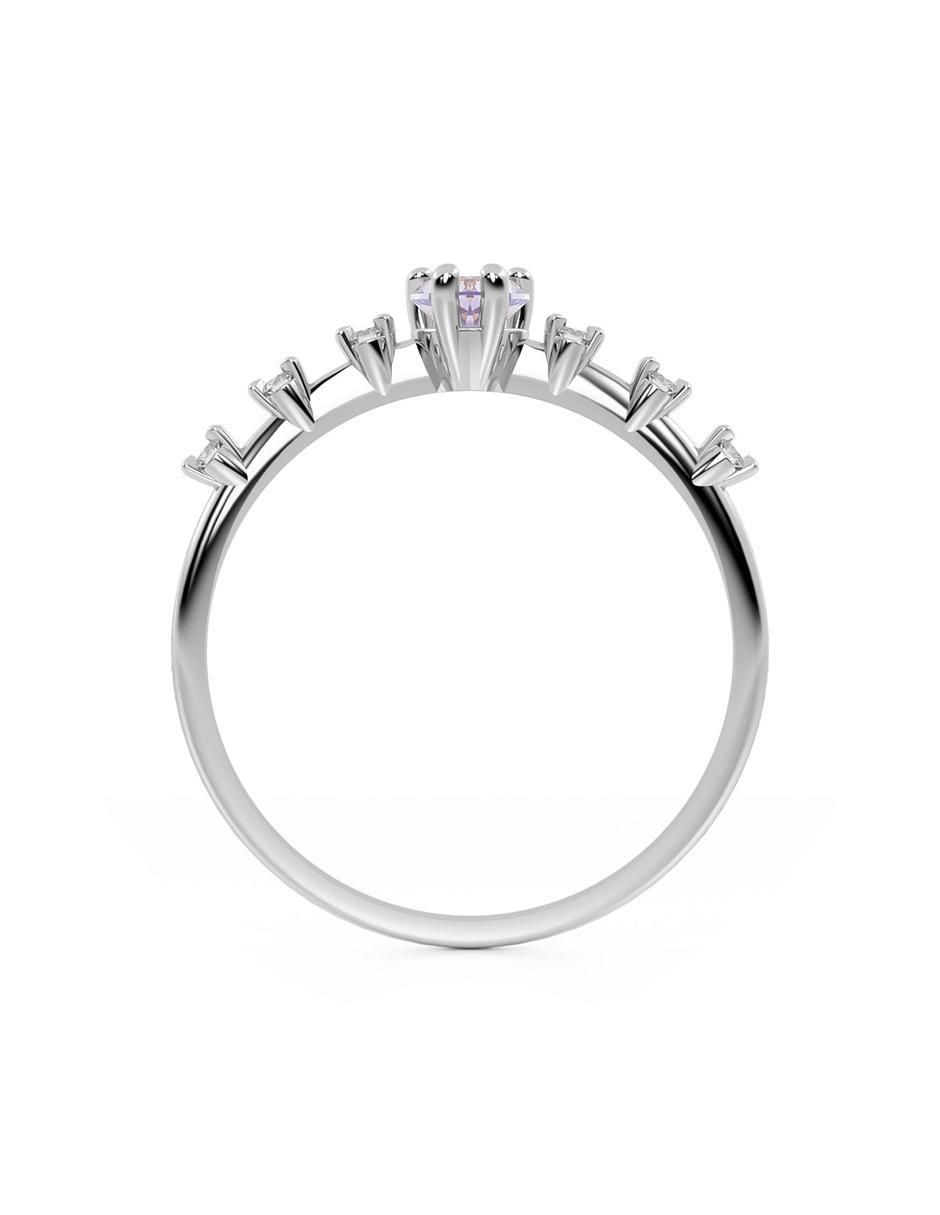Anillo de corazón 10 k de oro zirconia brillante 3