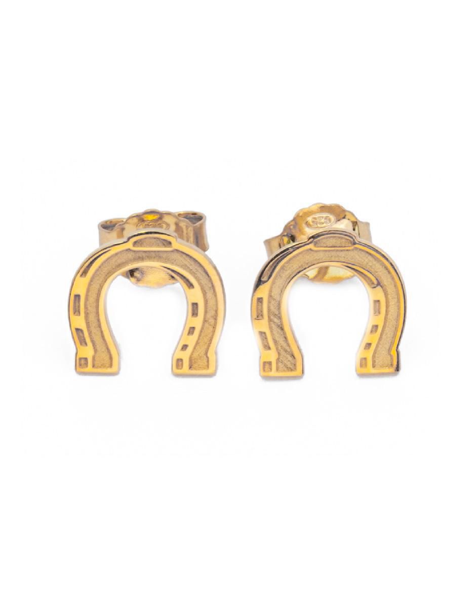 Broqueles de caballo Elegancia Equina de plata P 925 con acabado baño de oro Broqueles de caballo Elegancia Equina de plata P 925 con acabado baño de oro