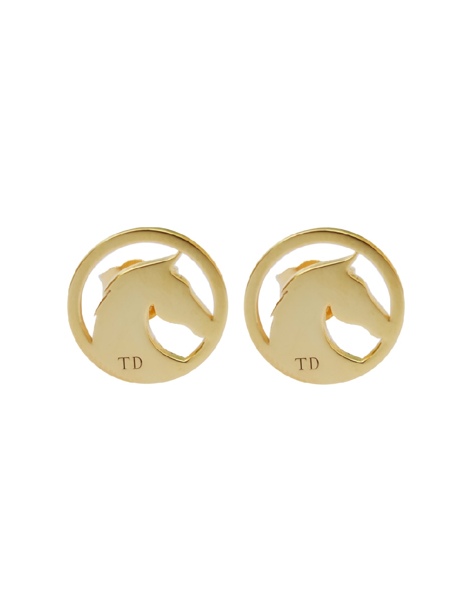 Broqueles de caballo Elegancia Equina de plata P 925 con acabado baño de oro