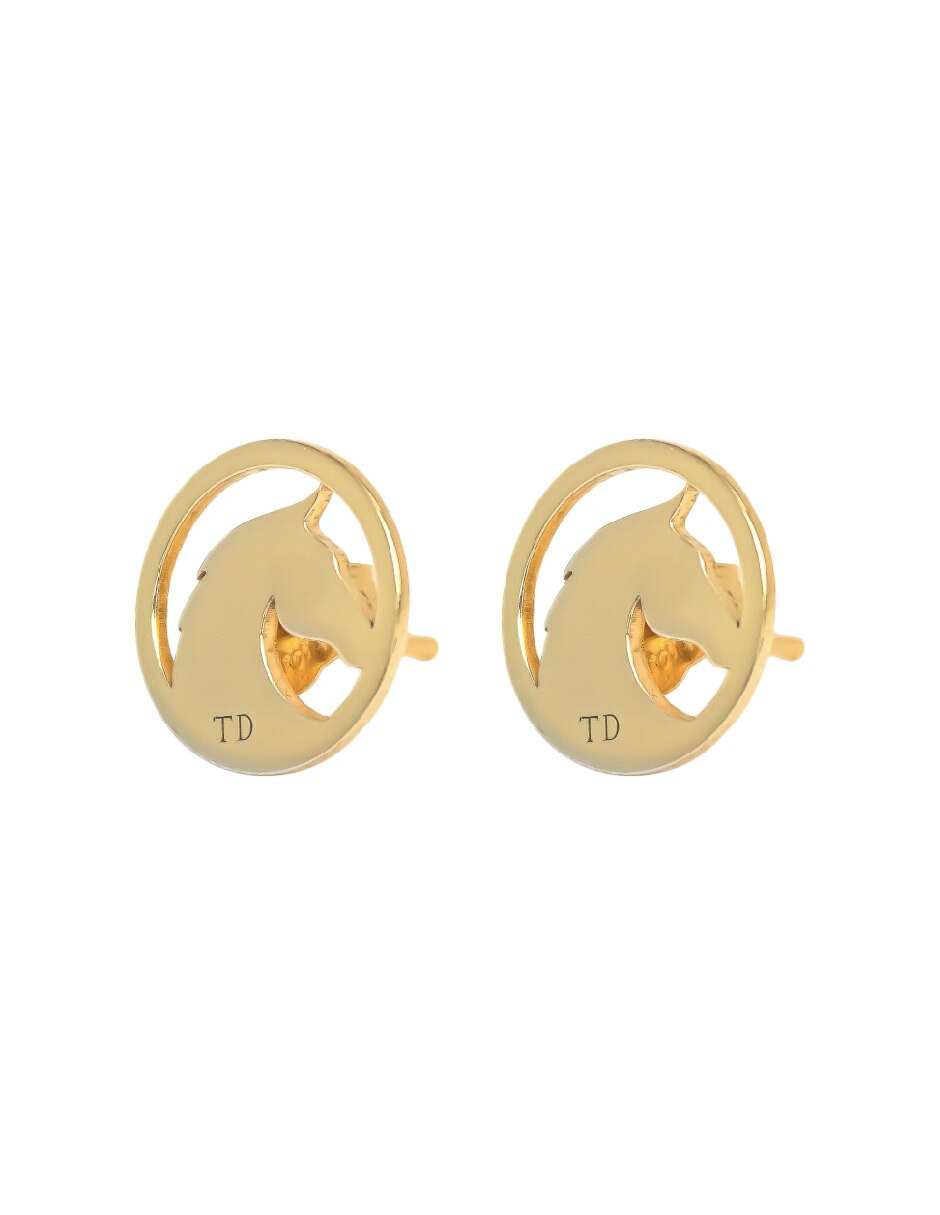Broqueles de caballo Elegancia Equina de plata P 925 con acabado baño de oro 2