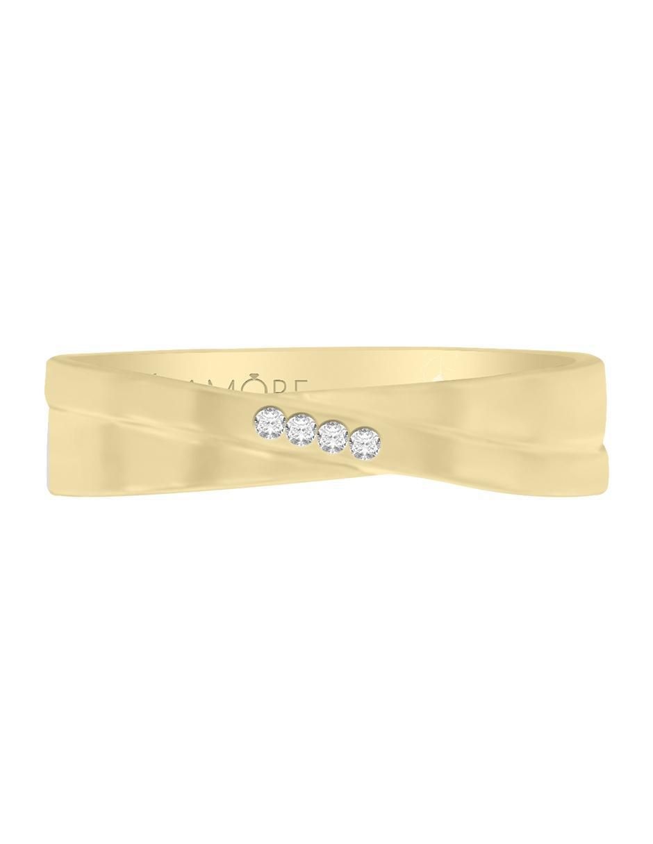 Argolla de oro 14 k Bernie diamante