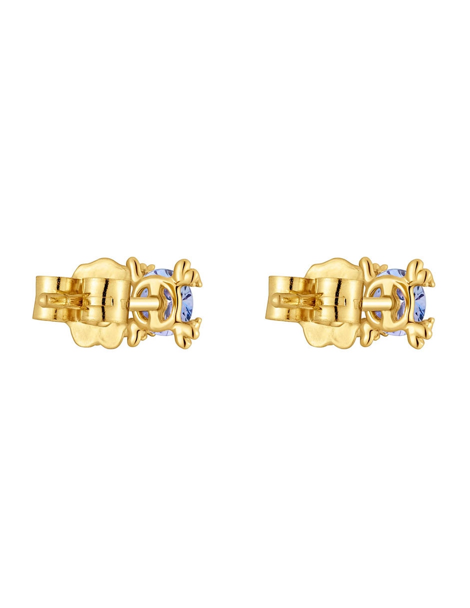 Aretes de oso de oro con acabado brillante tanzanita 3