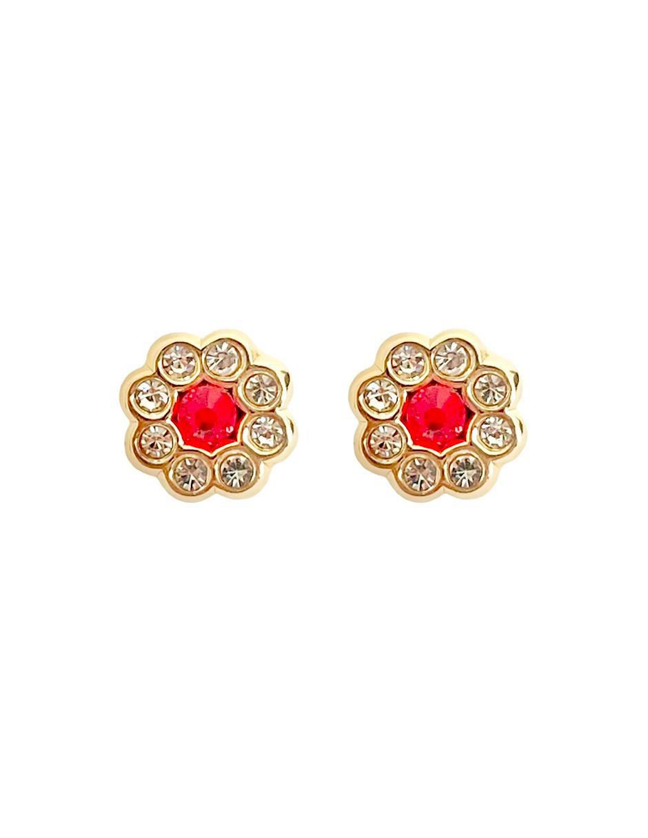 Broqueles de flor de oro con acabado brillante zirconia Broqueles de flor de oro con acabado brillante zirconia