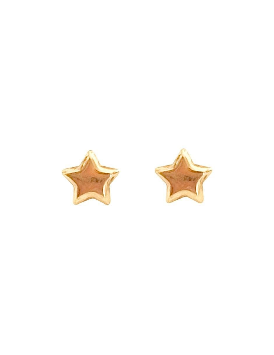 Broqueles de estrella de oro con acabado brillante 1