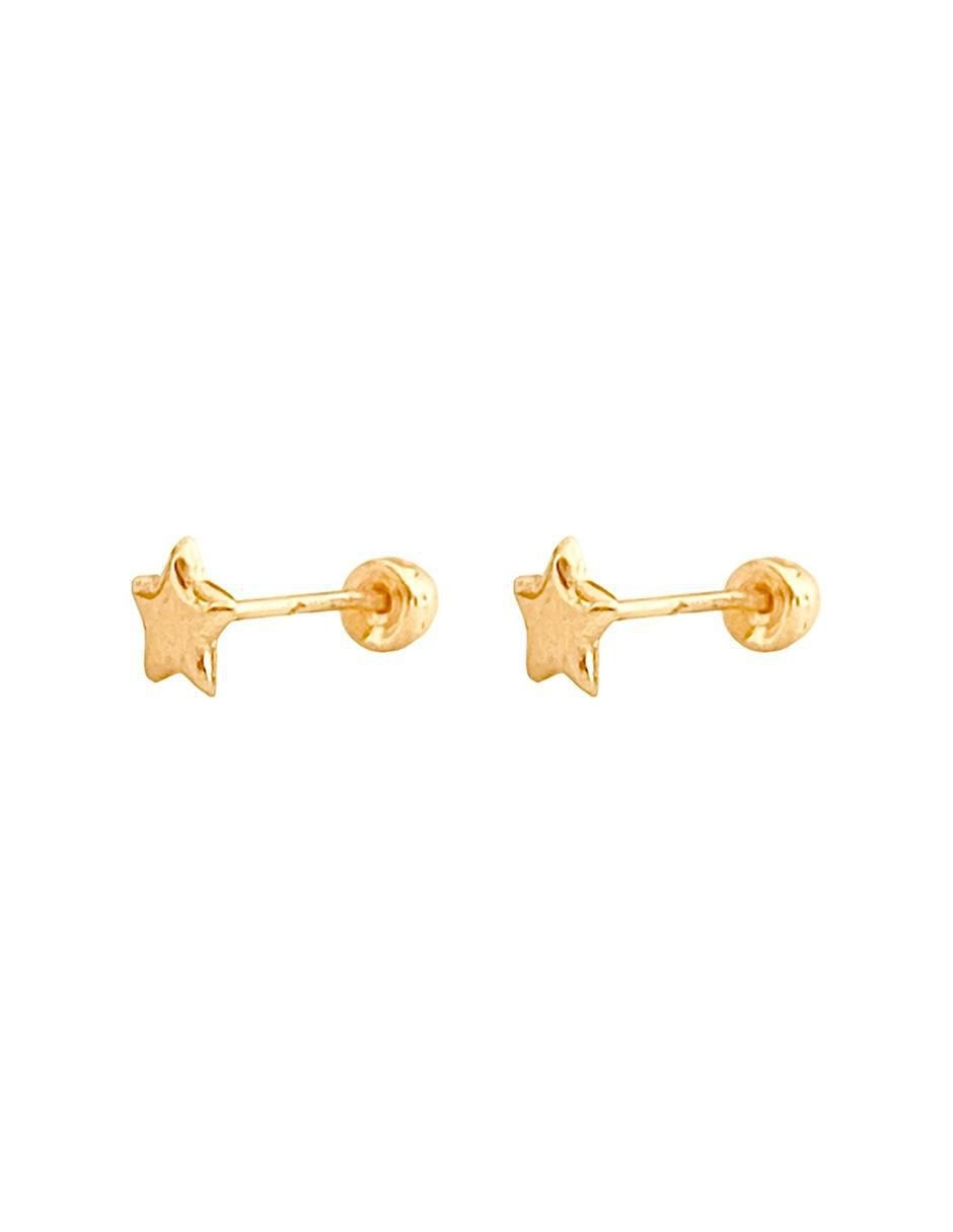 Broqueles de estrella de oro con acabado brillante 2