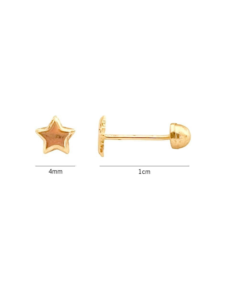 Broqueles de estrella de oro con acabado brillante 5