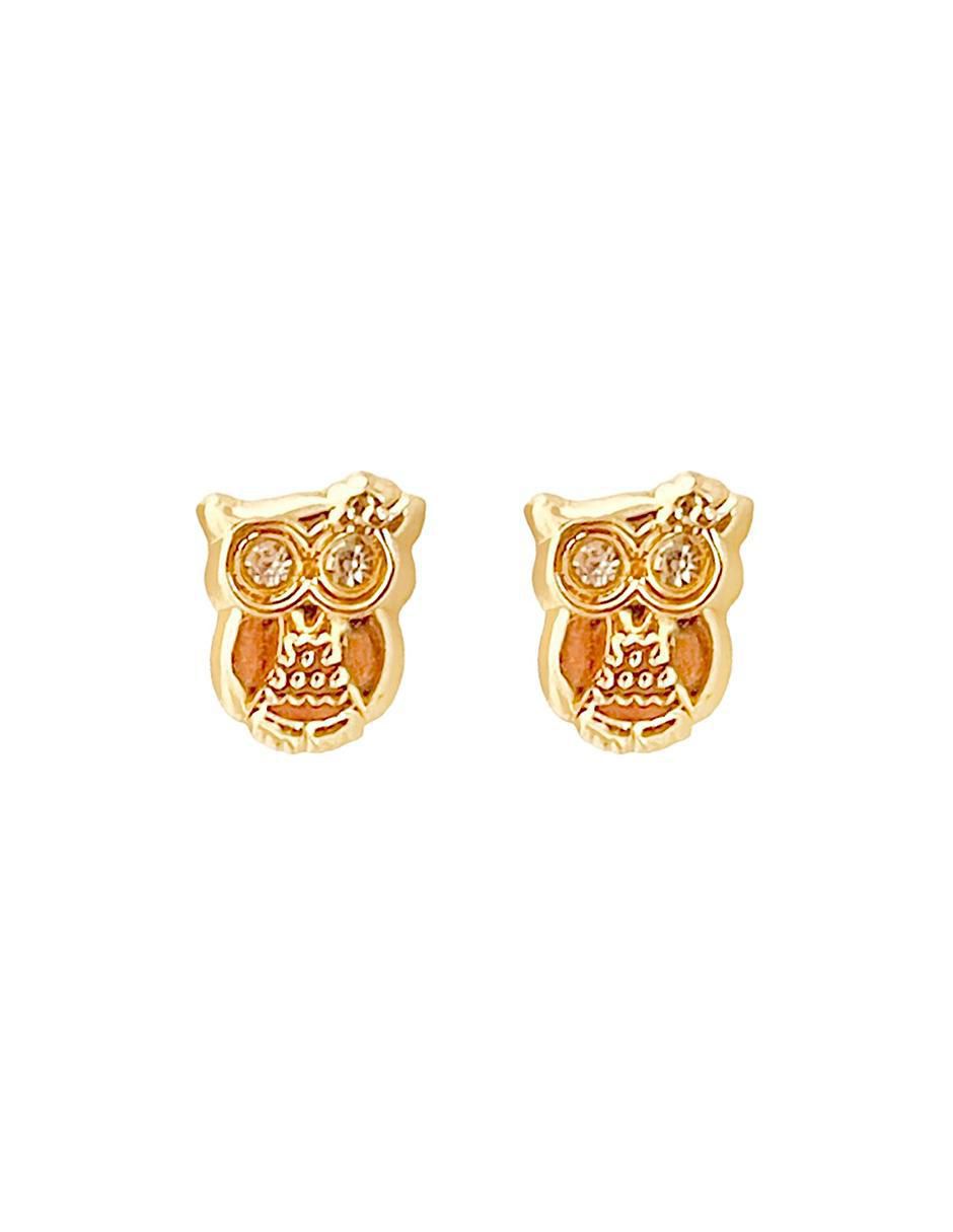 Broqueles de búho de oro con acabado brillante zirconia Broqueles de búho de oro con acabado brillante zirconia