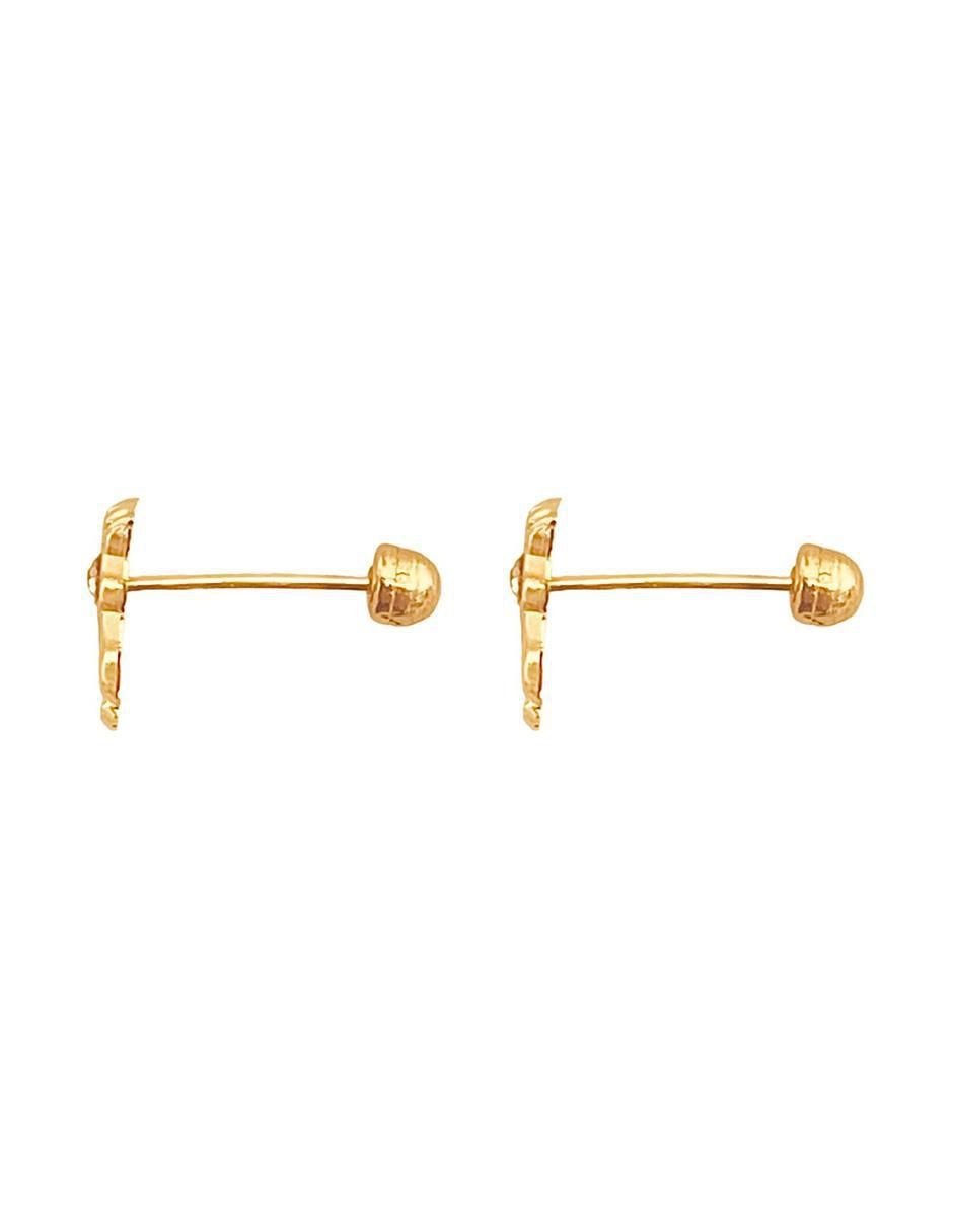 Broqueles de búho de oro con acabado brillante zirconia 3