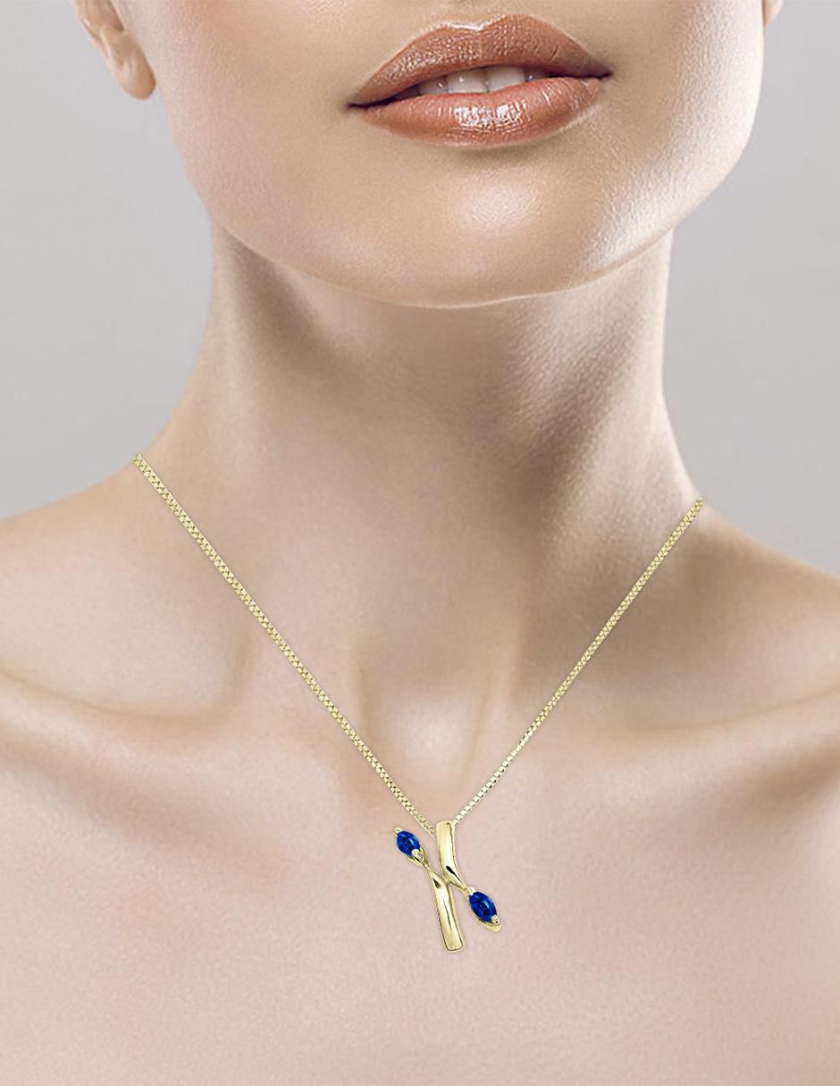 Colgante y dije "de" ninguna fascinare danna sin temática "de" oro 14 k zafiro