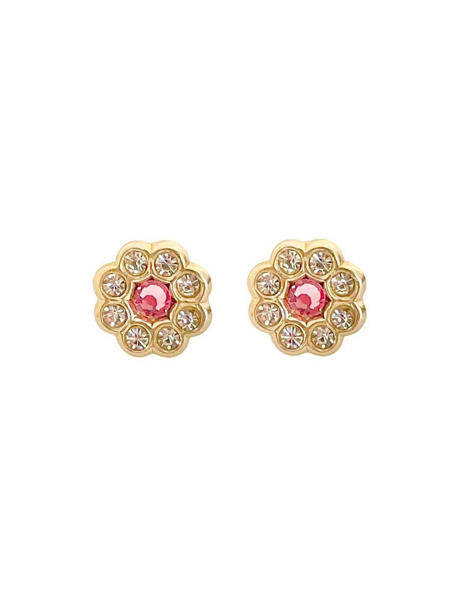 Broqueles de flor de oro con acabado brillante zirconia Broqueles de flor de oro con acabado brillante zirconia