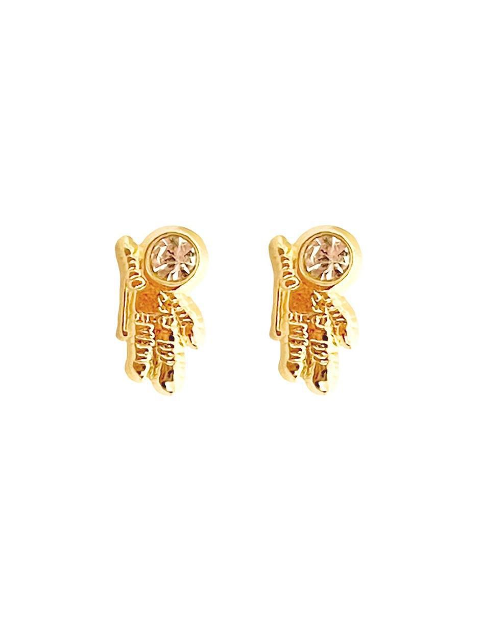 Broqueles ovalados de oro con acabado brillante zirconia Broqueles ovalados de oro con acabado brillante zirconia
