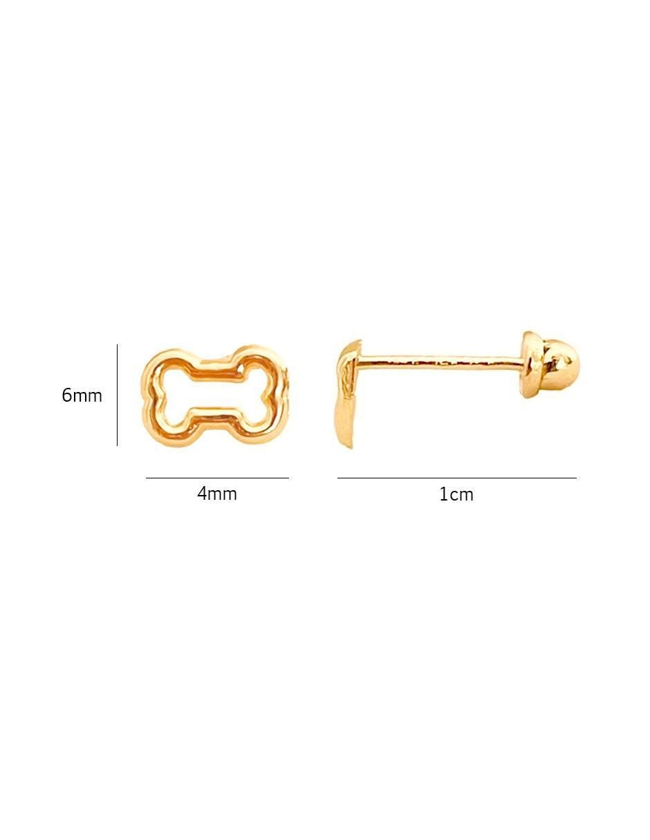 Broqueles de hueso de oro con acabado brillante 5