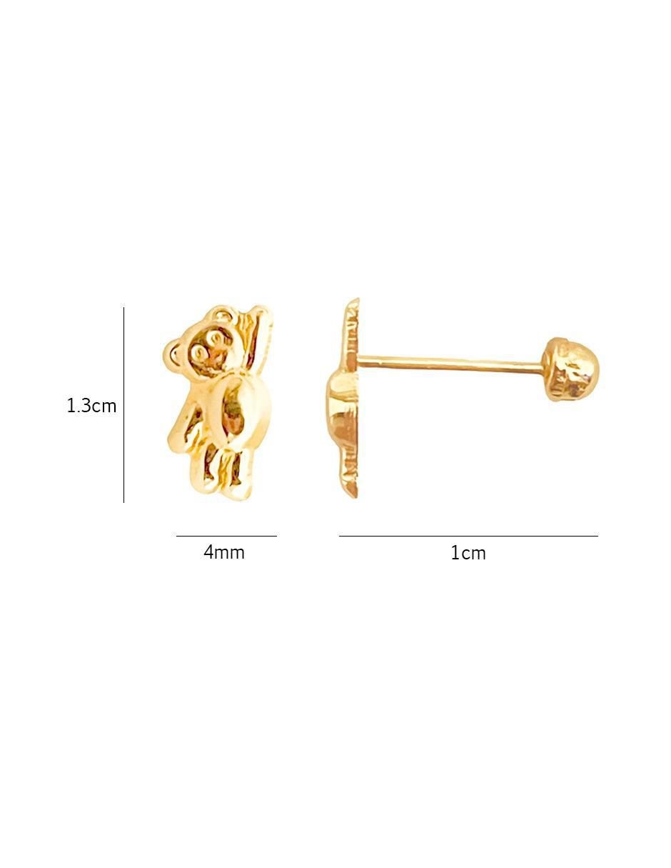 Broqueles de oso de oro con acabado brillante 5