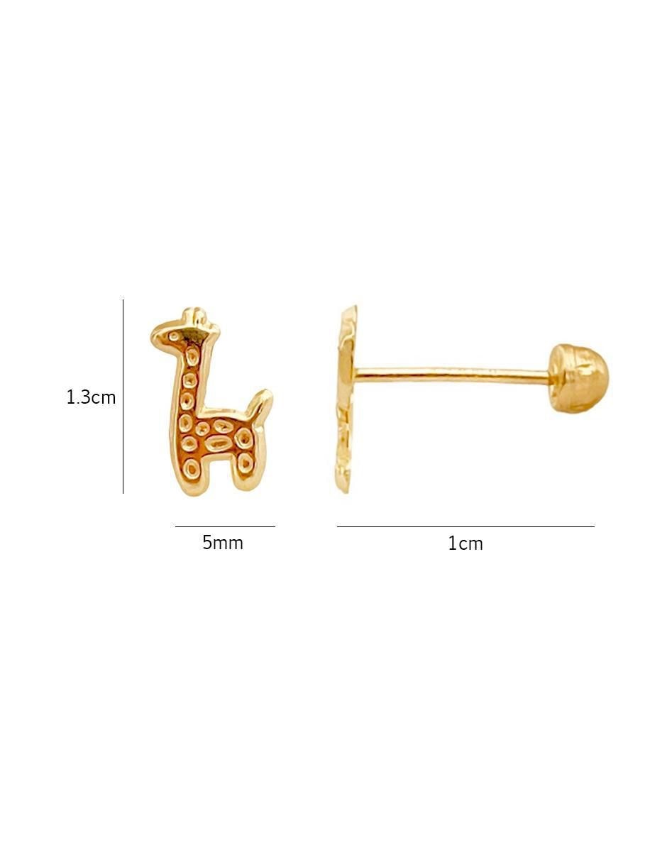 Broqueles de jirafa de oro con acabado brillante zirconia 5
