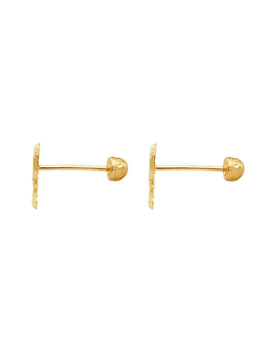 Broqueles de jirafa de oro con acabado brillante zirconia 4