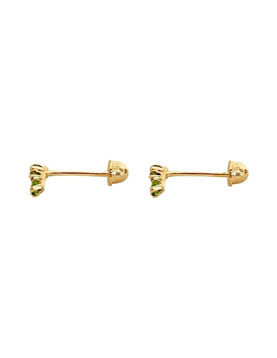 Broqueles de barra de oro con acabado brillante zirconia 3